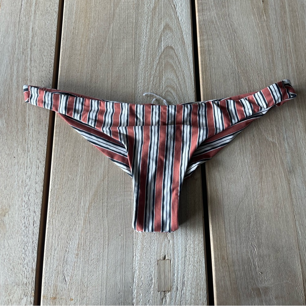 Striped Rust and Black Women’s Swim Bottom